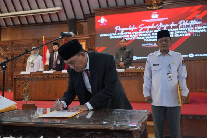 KPU Klaten Lantik 130 Anggota PPK untuk Pilkada&nbsp;2024